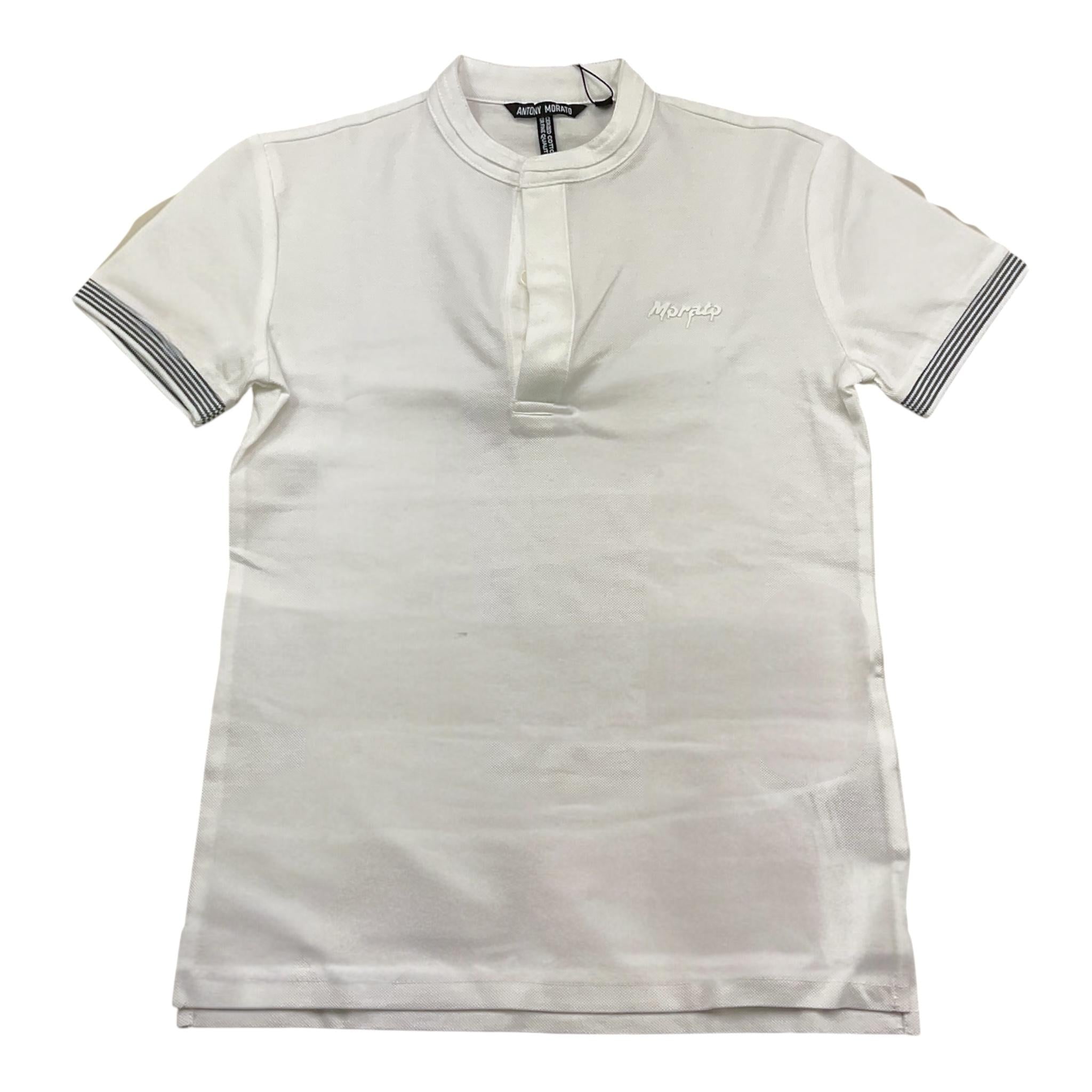 Antony Morato Polo Tinta Unita Mezza Manica per Bambino MKKS00619 BIANCO ANTONY MORATO 