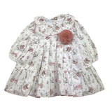 JULIANA abito tinta unita con fantasia e colletto Bianco per Neonata 24657 BIANCO JULIANA 