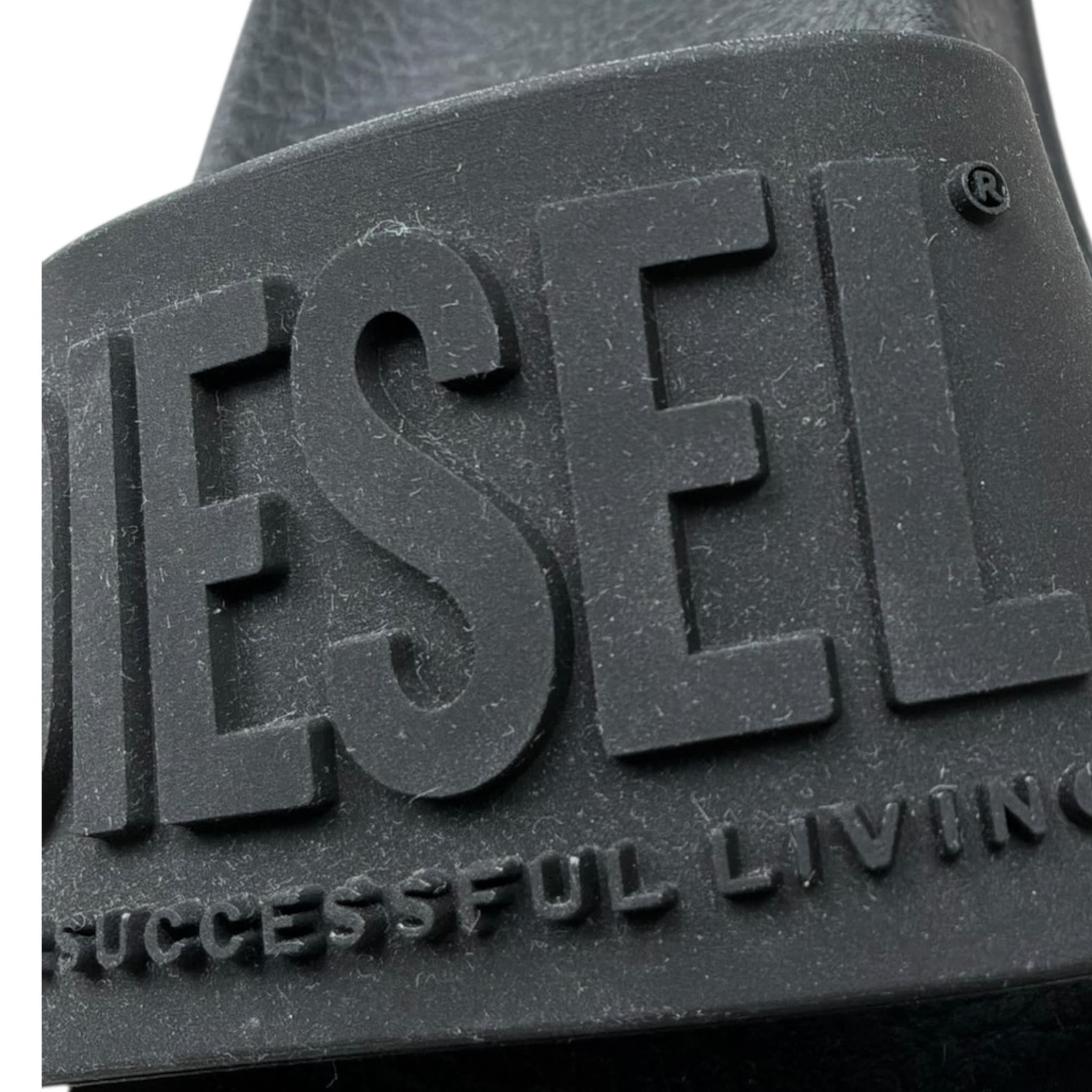 Diesel Ciabatta Tinta Unita con Logo per Bambino CIAB NERO DIESEL 