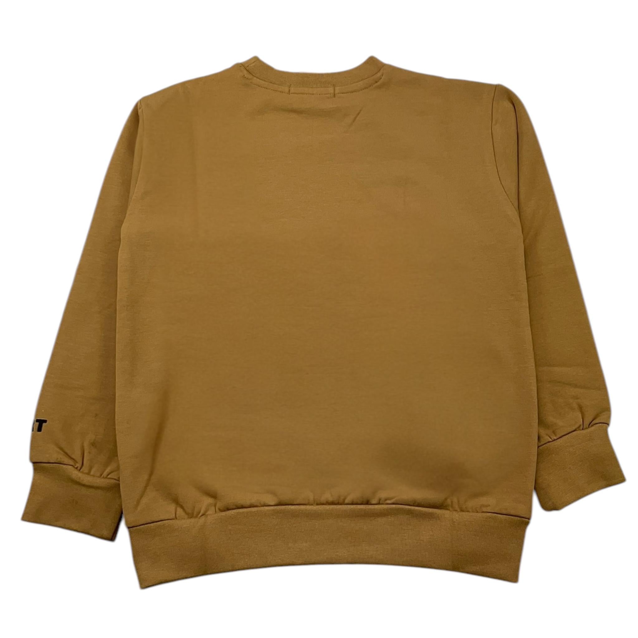 NEVER TOO felpa chiusa girocollo tinta unita con stampa in contrasto Cammello per Bambino NT2216B CAMMELLO NEVER TOO 