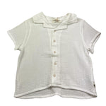 Petit Indi Camicia Mezza Manica Tinta Unita per Bambino SS25BK7314 BIANCO PETIT INDI 