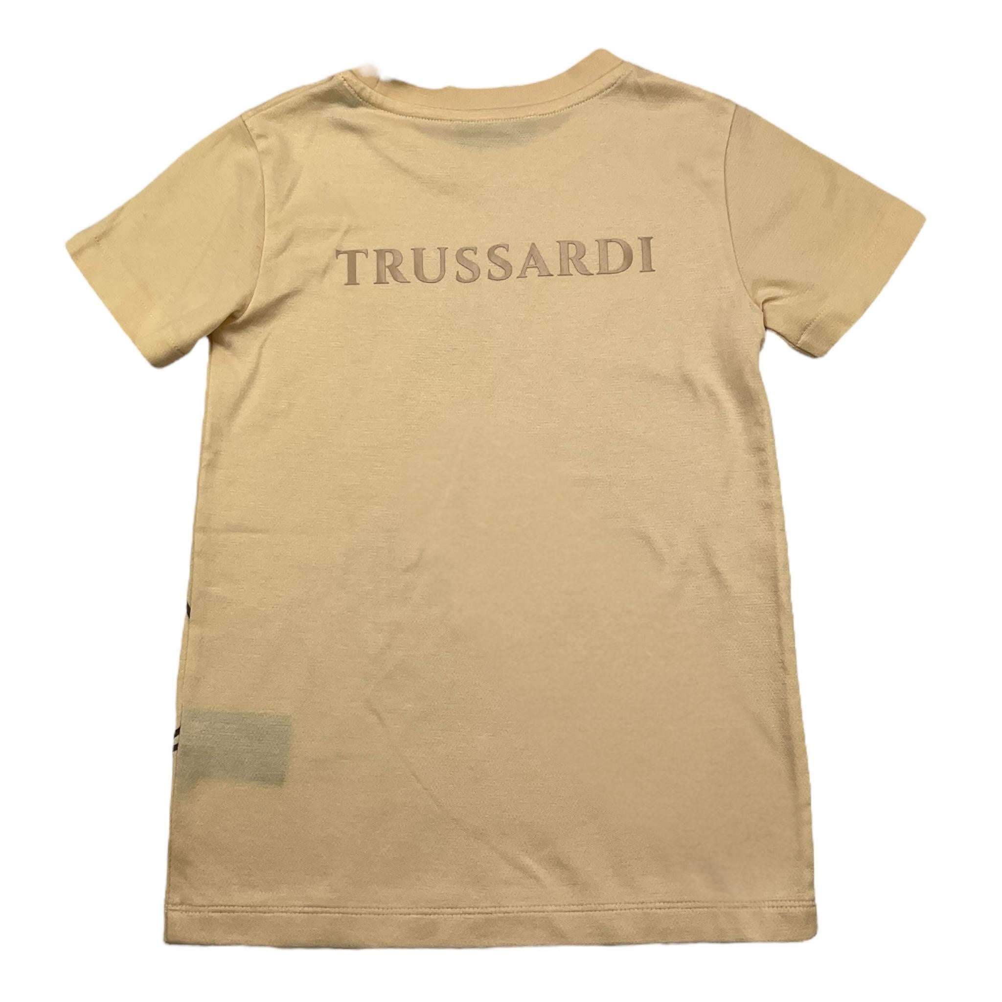 TRUSSARDI t-shirt girocollo tinta unita con stampa in contrasto Beige per Bambino TBA25033TS BEIGE TRUSSARDI 