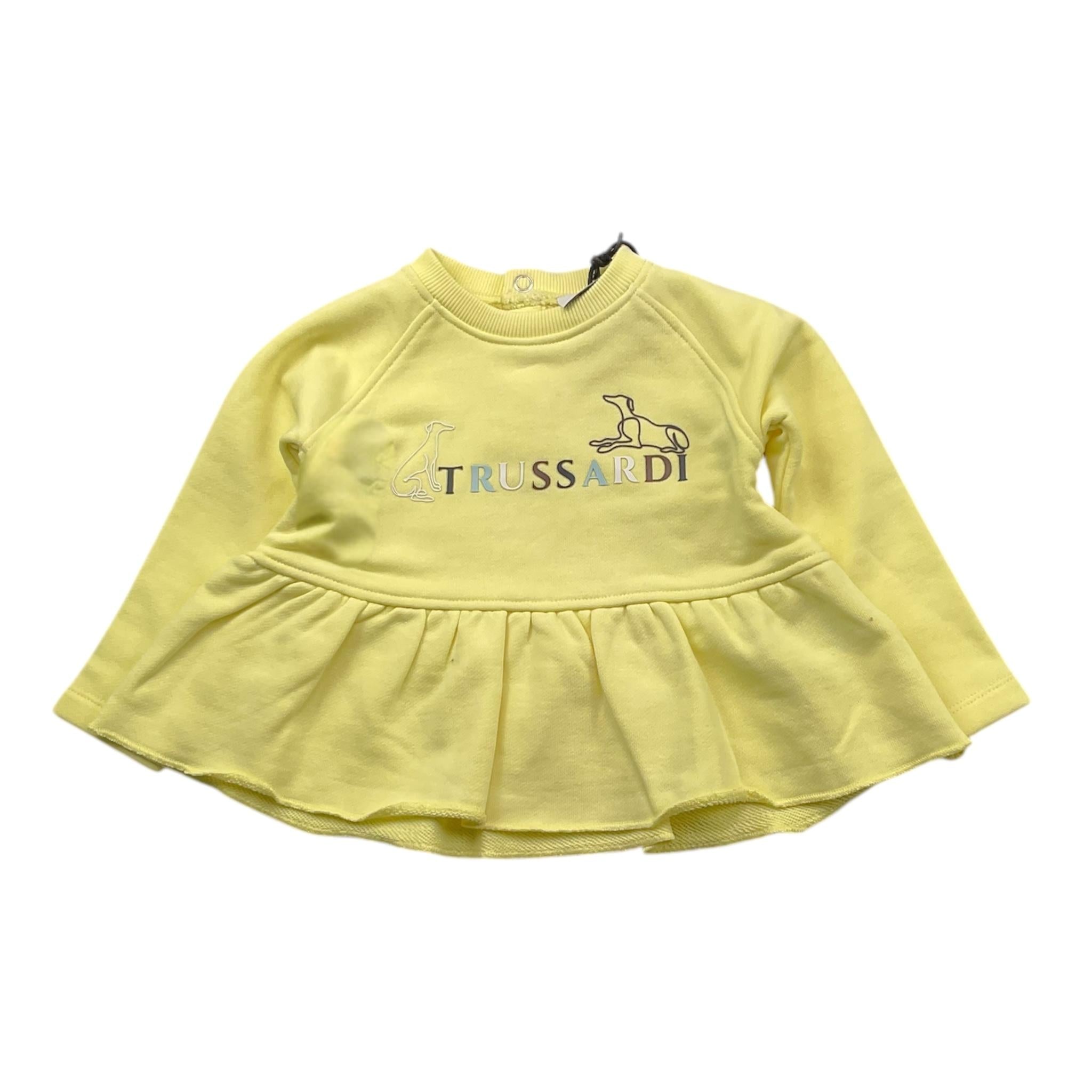 TRUSSARDI felpa girocollo tinta unita con stampa Giallo per Neonata TIA25157FE GIALLO TRUSSARDI 