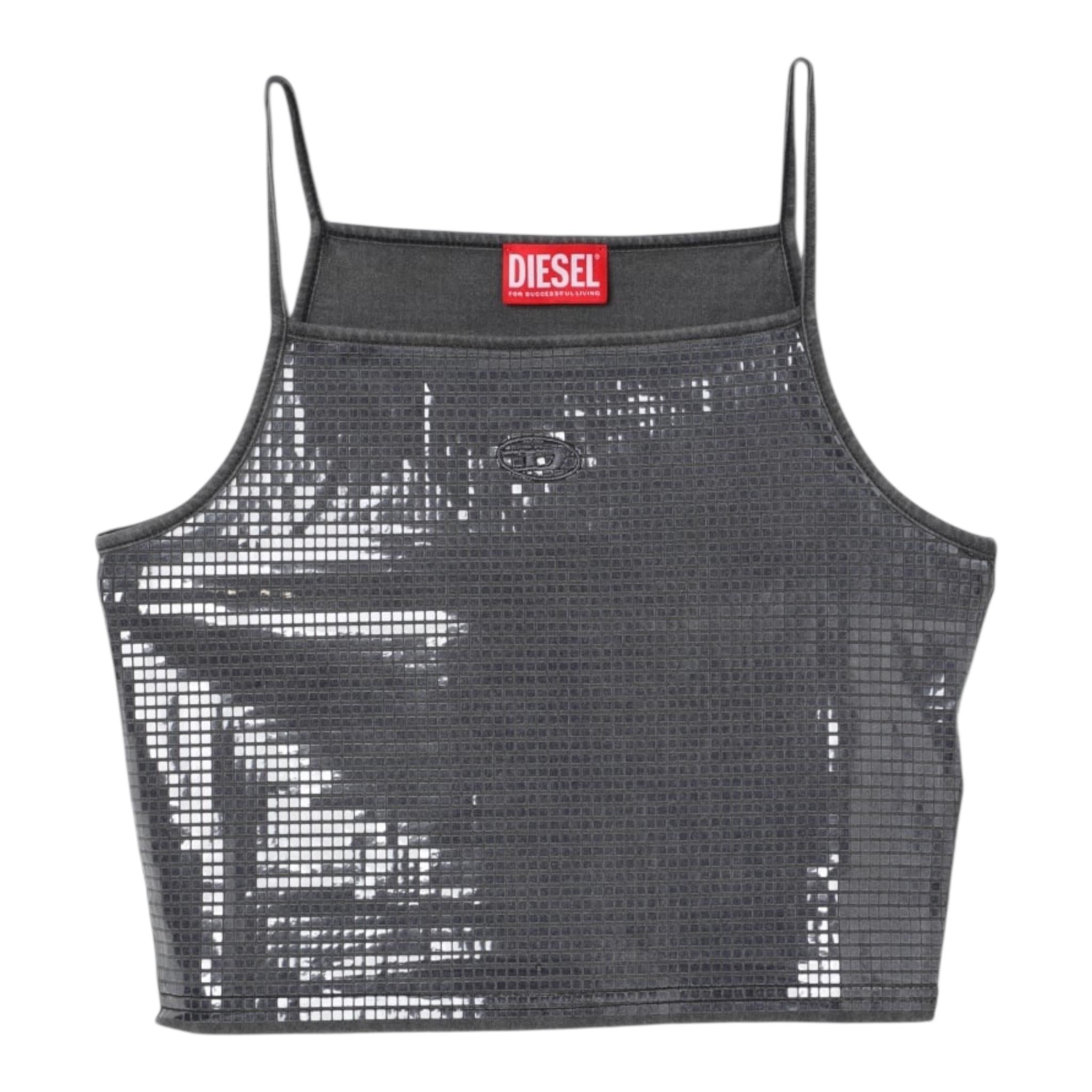 Diesel Top Bretelline Tinta Unita per Bambina J02179 GRIGIO DIESEL 