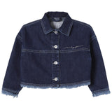 Il Gufo Giubbino In Denim Tinta Unita Blu Per Neonata