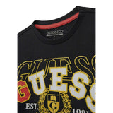 Guess Shirt Girocollo Tinta Unita con Logo per Bambino L5RI03K8HM4 NERO GUESS 
