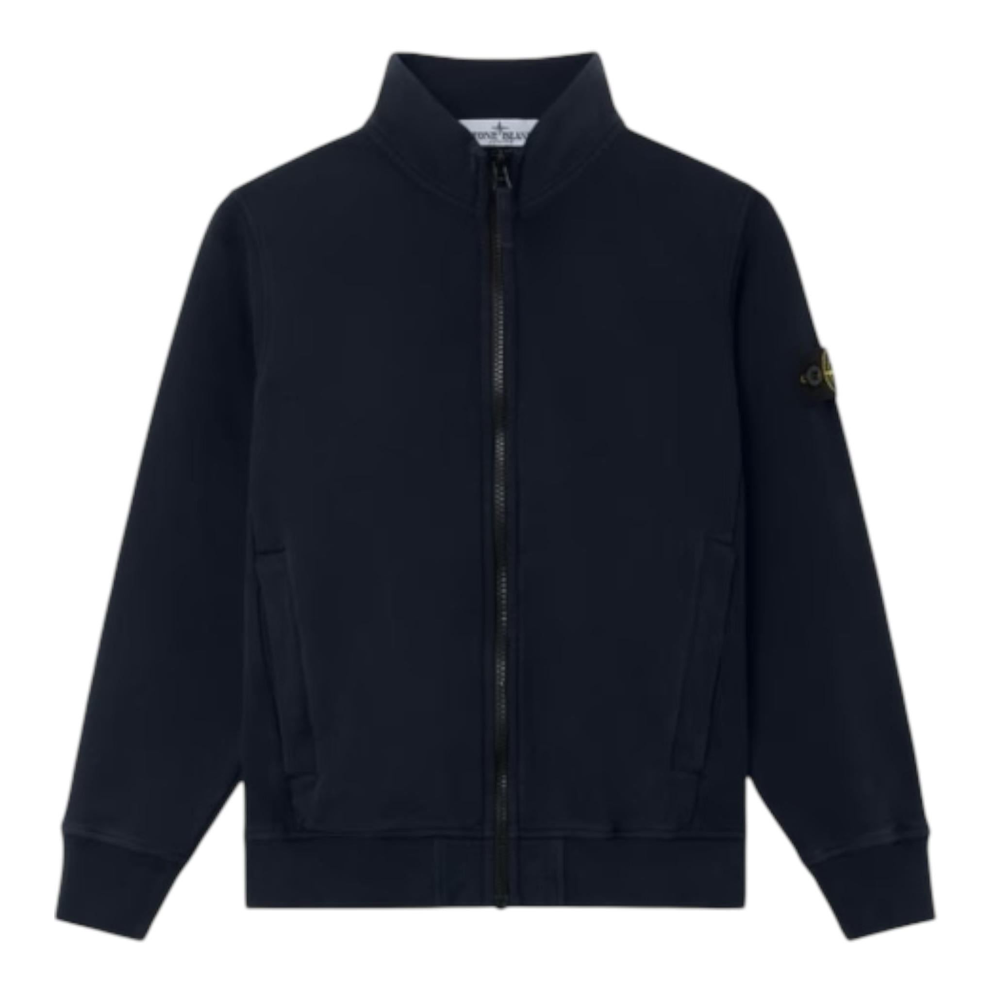 Stone Island Felpa con Zip Tinta Unita per Bambino K1S166100014 BLU STONE ISLAND 