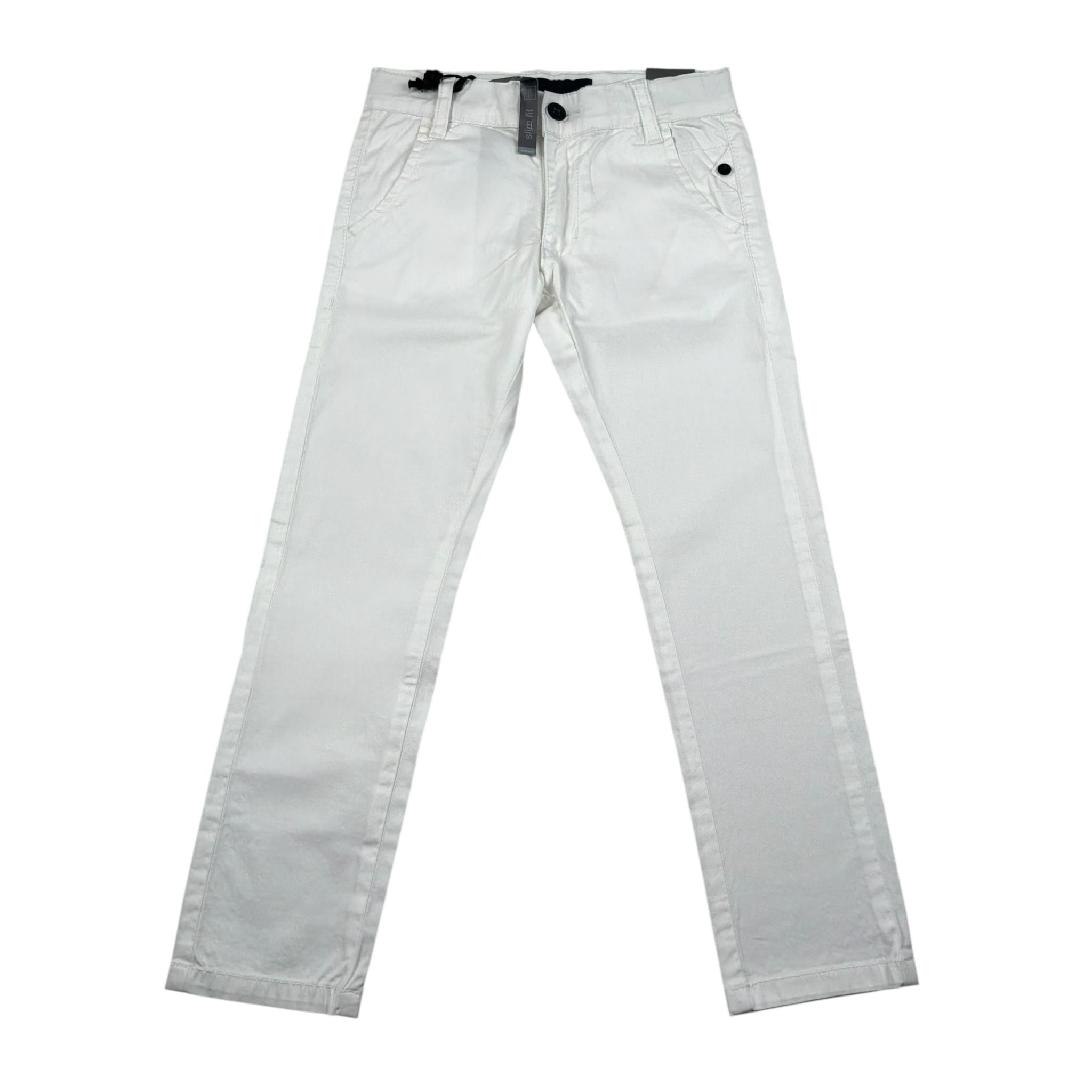 Sarabanda Pantalone Tinta Unita con Girovita Regolabile per Bambino 0J150 BIANCO SARABANDA 