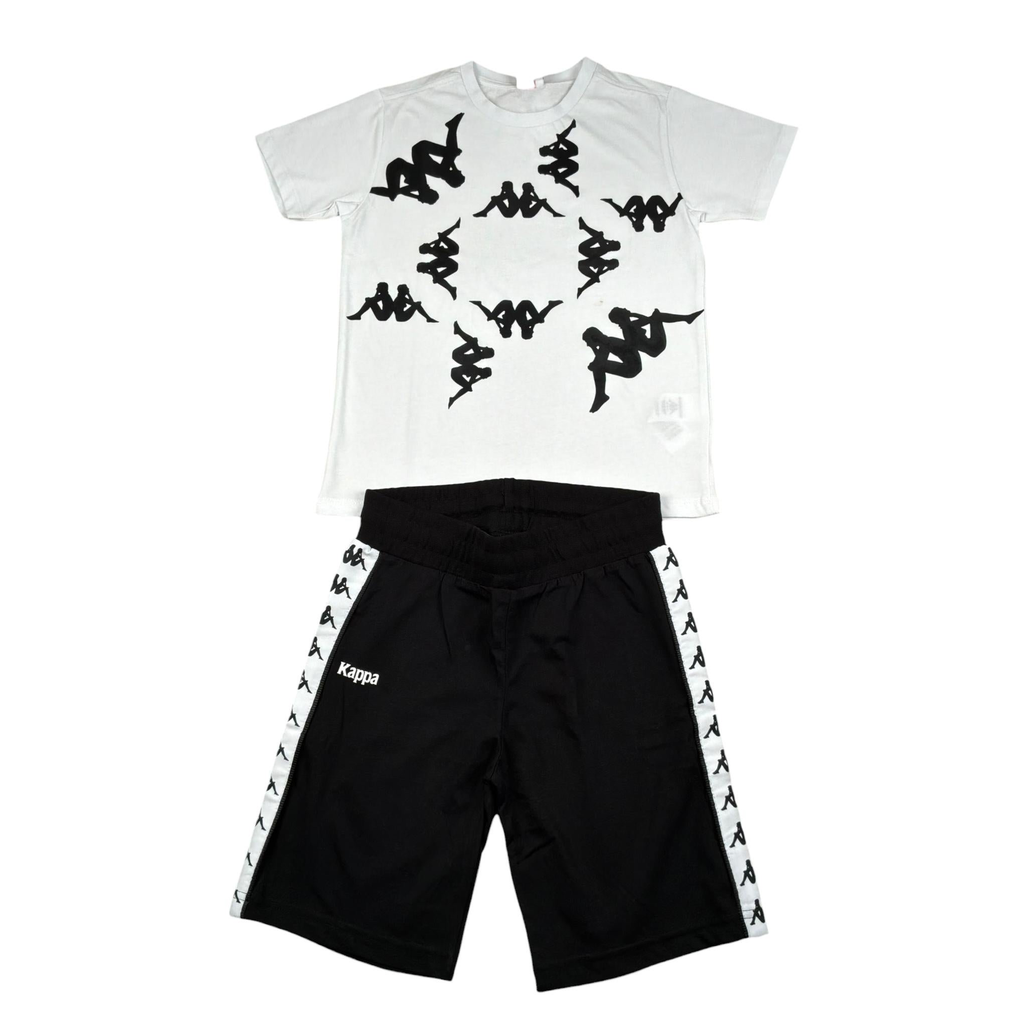 Kappa Completo 2 Pezzi T-Shirt-Bermuda  per Bambino 3746K00045 BIANCO/NERO KAPPA 