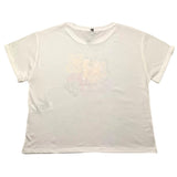 Dixie T-Shirt Girocollo Tinta Unita Con Stampe In Contrasto Bianco Per Bambina