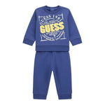 GUESS completo 2 pezzi felpa-pantalone tinta unita Blu per Bambino NY4G14KA6R0 BLU GUESS 