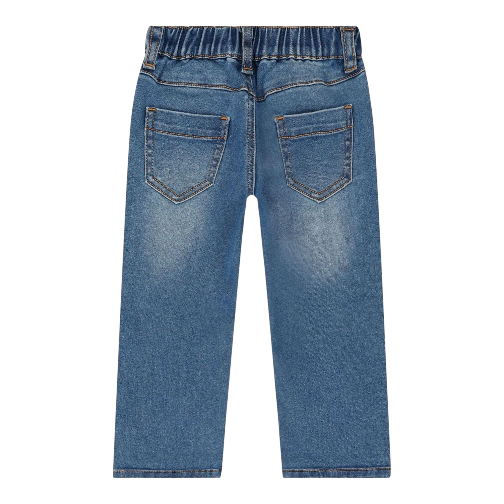 MOSCHINO jeans tinta unita con elastico in vita Blu per Neonato MUP059 BLU MOSCHINO 