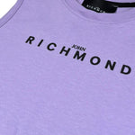 John Richmond Abito Tinta Unita Giromanica con Stampa per Bambina RGP26033VE LILLA JOHN RICHMOND 