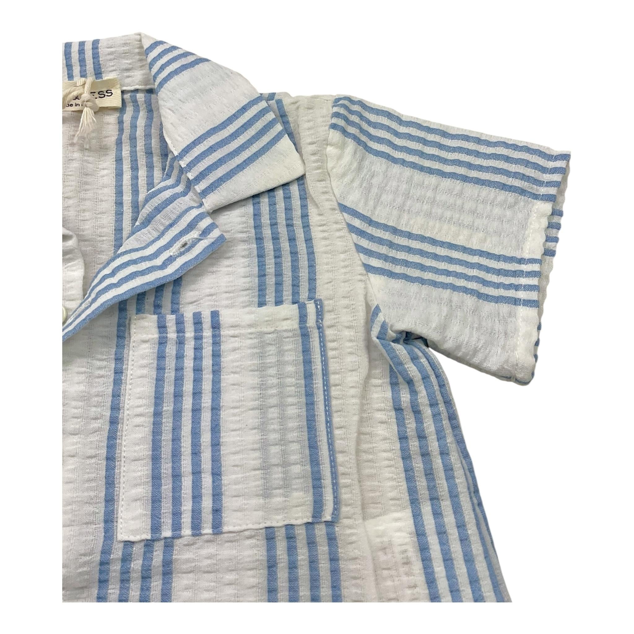 Babe & Tess Camicia Tinta Unita con Fantasia A Righe per Neonato 03518162N BIANCO BABE & TESS 