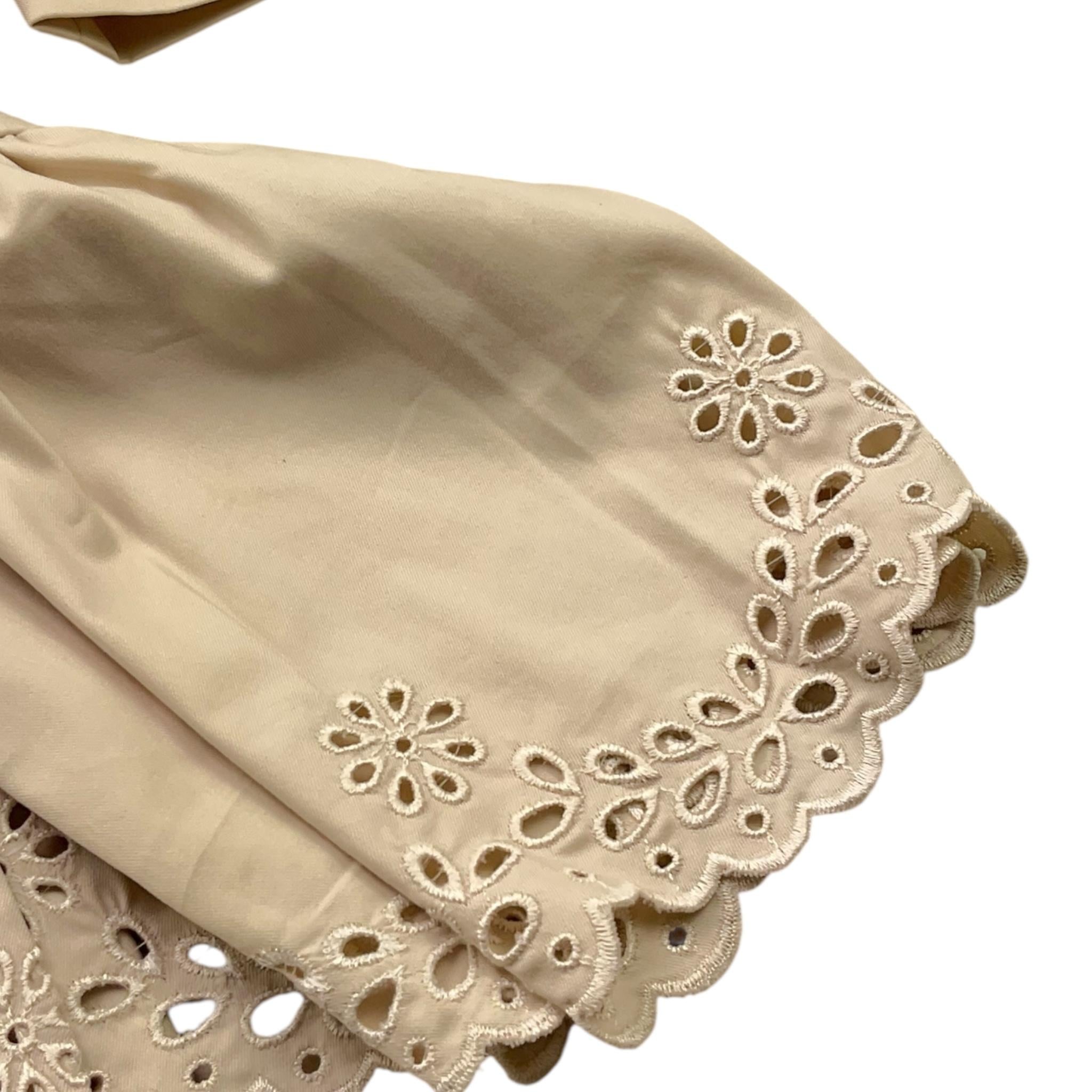 A' La Page Trench Tinta Unita con Ricami per Bambina 25SAGCSP00062 BEIGE A' LA PAGE 