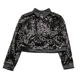 DONDUP maglia con paillettes tinta unita Nero per Bambina DFCA027 NERO DONDUP 