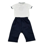 Lalalu' Completo 2 Pezzi Polo-Pantalone Bicolore Bianco/Blu per Neonato CTL003M BIANCO/BLU LALALU' 