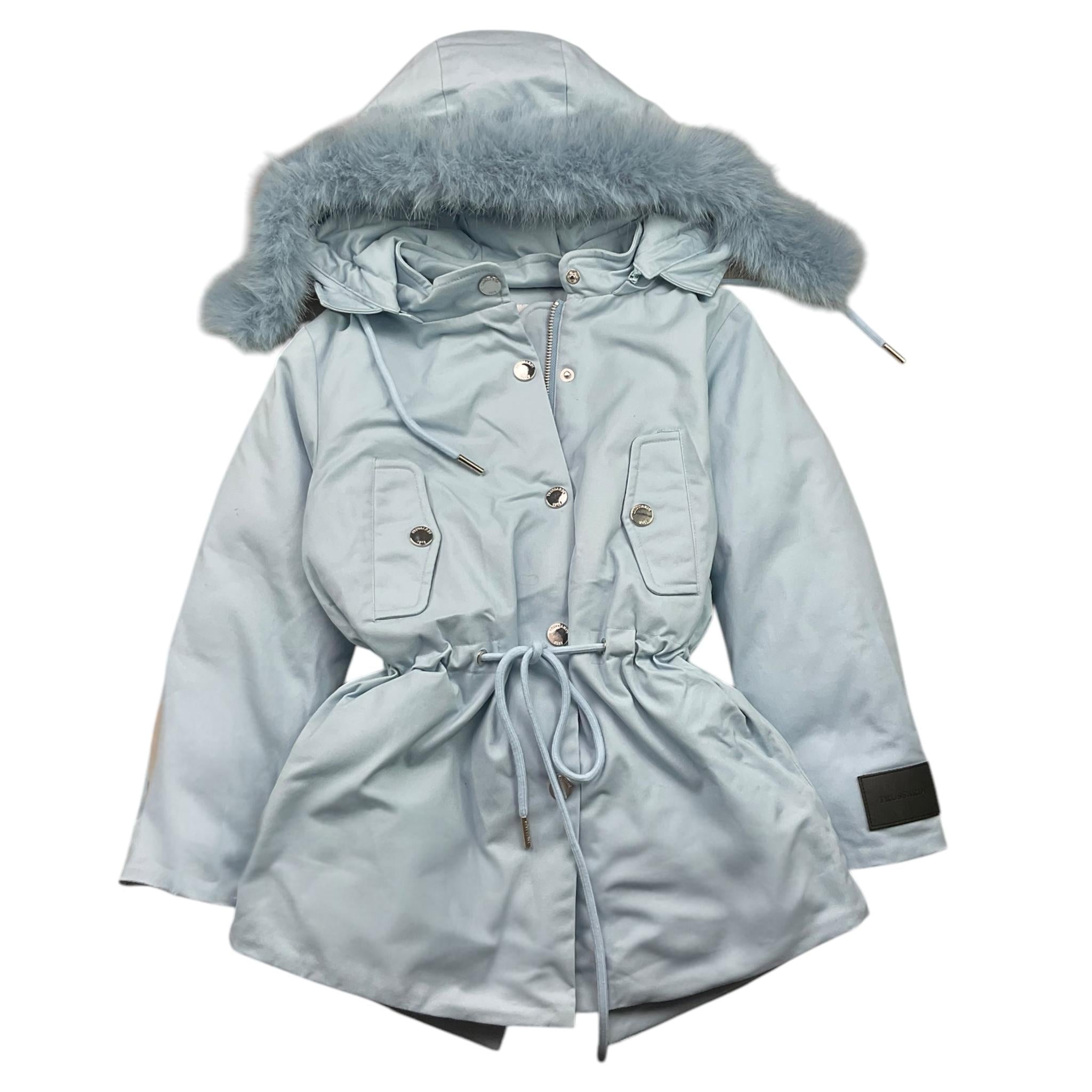 TRUSSARDI parka tinta unita con cappuccio Azzurro per Bambina TGA25030GB AZZURRO TRUSSARDI 