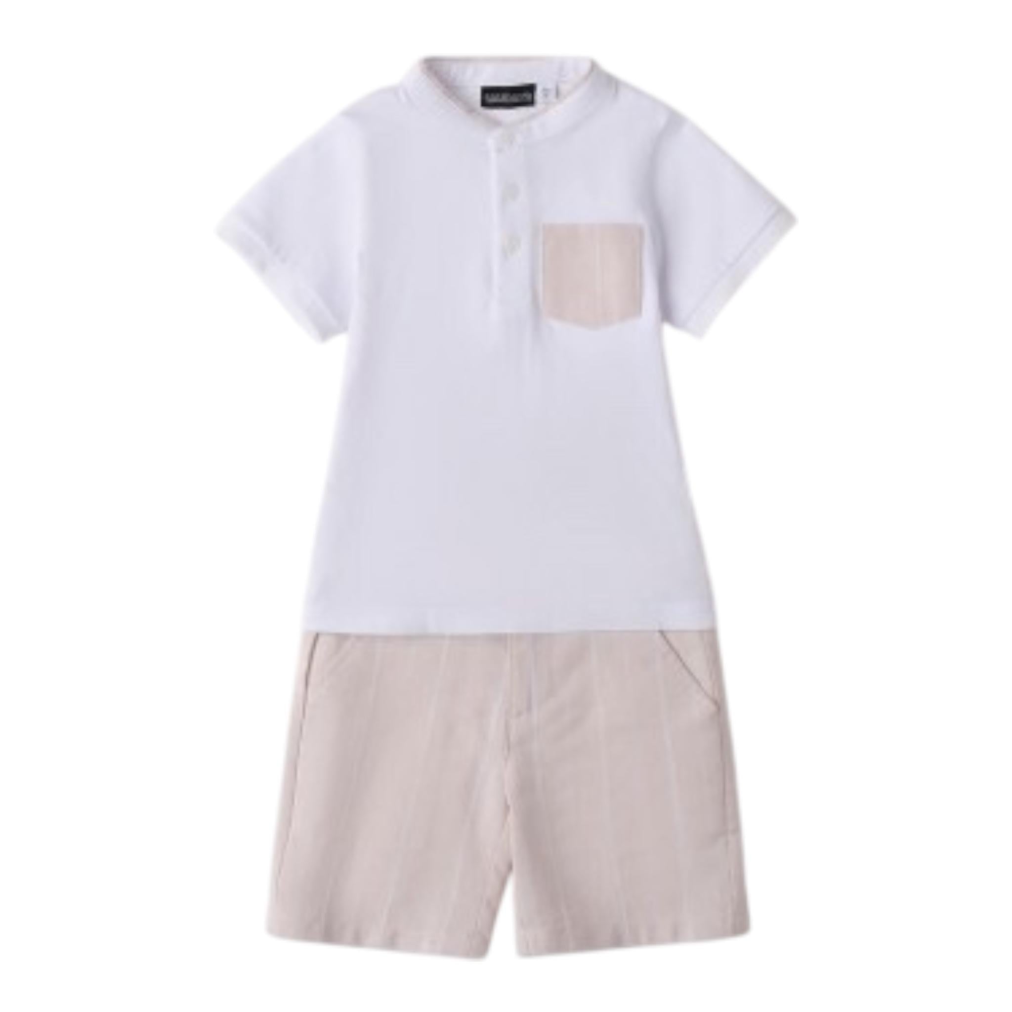 Sarabanda Completo 2 Pezzi T-Shirt-Bermuda per Bambino 0B160J BIANCO SARABANDA 