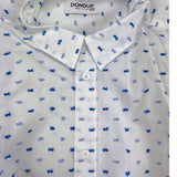 Dondup Camicia Tinta Unita Manica Lunga Con Fantasia Bianco Per Bambino
