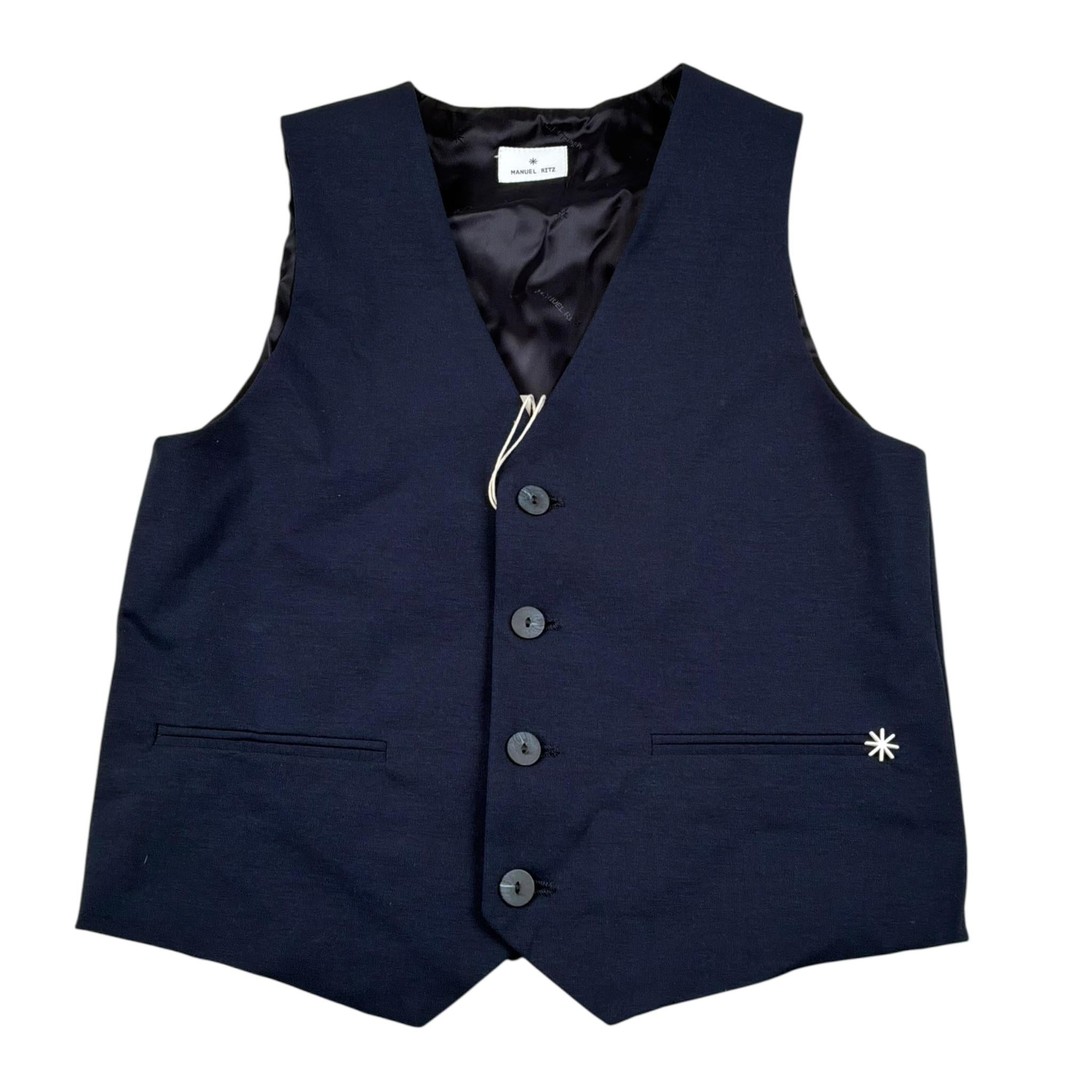 Manuel Ritz Gilet Tinta Unita con Bottoni per Bambino MR2929 BLU MANUEL RITZ 