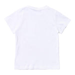 Balmain Maxi T-Shirt Girocollo Tinta Unita con Stampa per Bambina BS8A41 BIANCO BALMAIN 