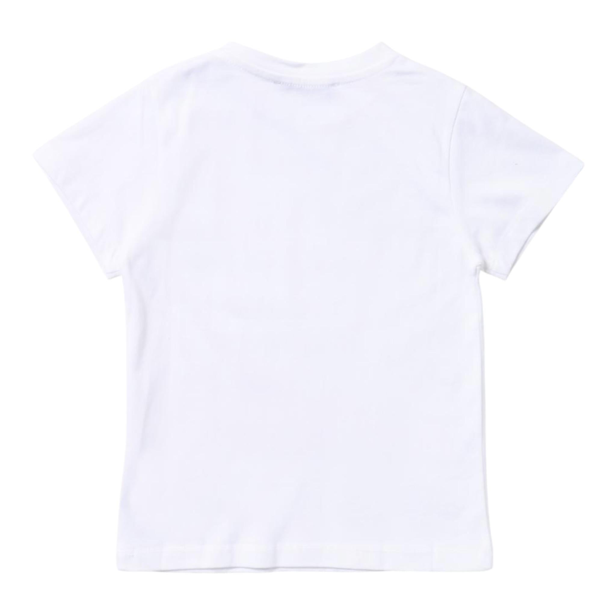 Balmain Maxi T-Shirt Girocollo Tinta Unita con Stampa per Bambina BS8A41 BIANCO BALMAIN 