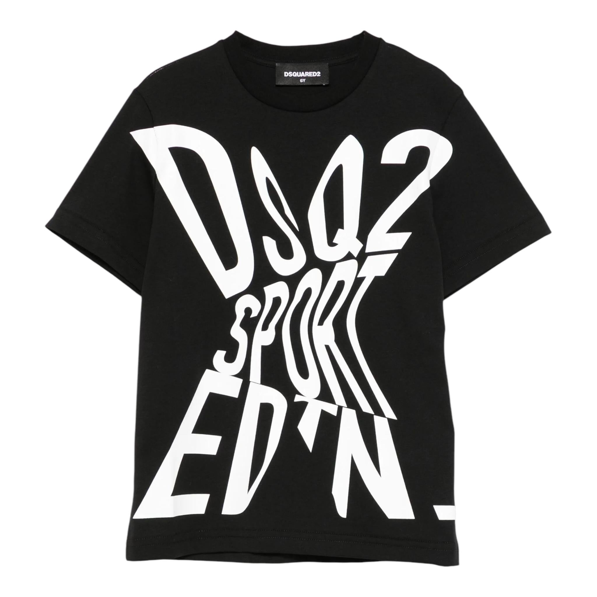 DSQUARED2 t-shirt girocollo stampa fantasia Nero per Bambino DQ2525 NERO DSQUARED2 