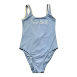 Saint Barth Costume Intero Tinta Unita  per Bambina CARASTRING AZZURRO SAINT BARTH 