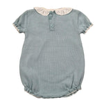 Paz Rodriguez Pagliaccetto Mezza Manica Tinta Unita con Ricami per Neonata 005121703 AZZURRO PAZ RODRIGUEZ 