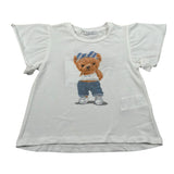M+E' T-Shirt Girocollo tinta unita con Stampa Bianco per Bambina UE1276J BIANCO M+E' 
