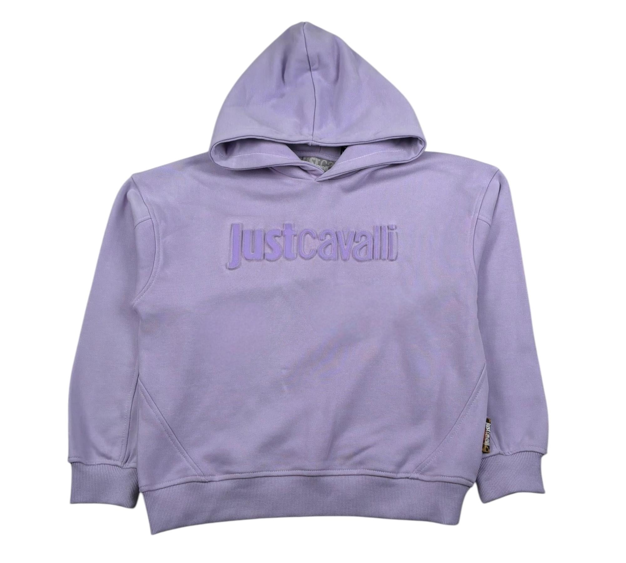 Just Cavalli Felpa Chiusa Girocollo Tinta Unita con Logo per Bambina JGP26013FEA LILLA JUST CAVALLI 