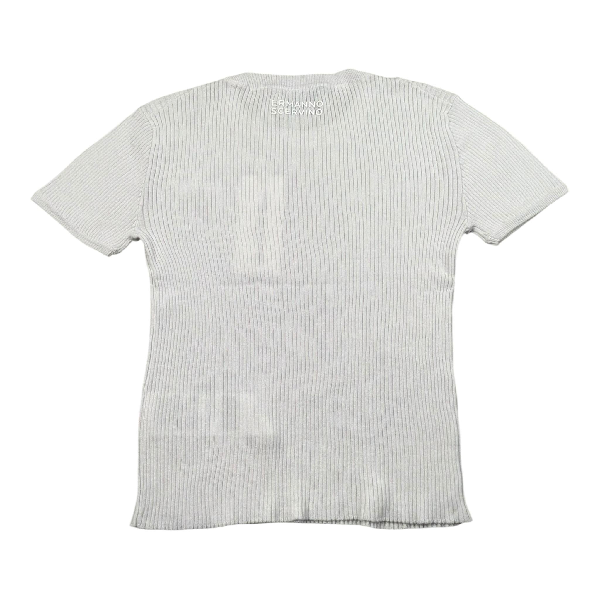 Ermanno Scervino T-Shirt Girocollo Tinta Unita con Ricami per Bambina SFMA031 BIANCO ERMANNO SCERVINO 