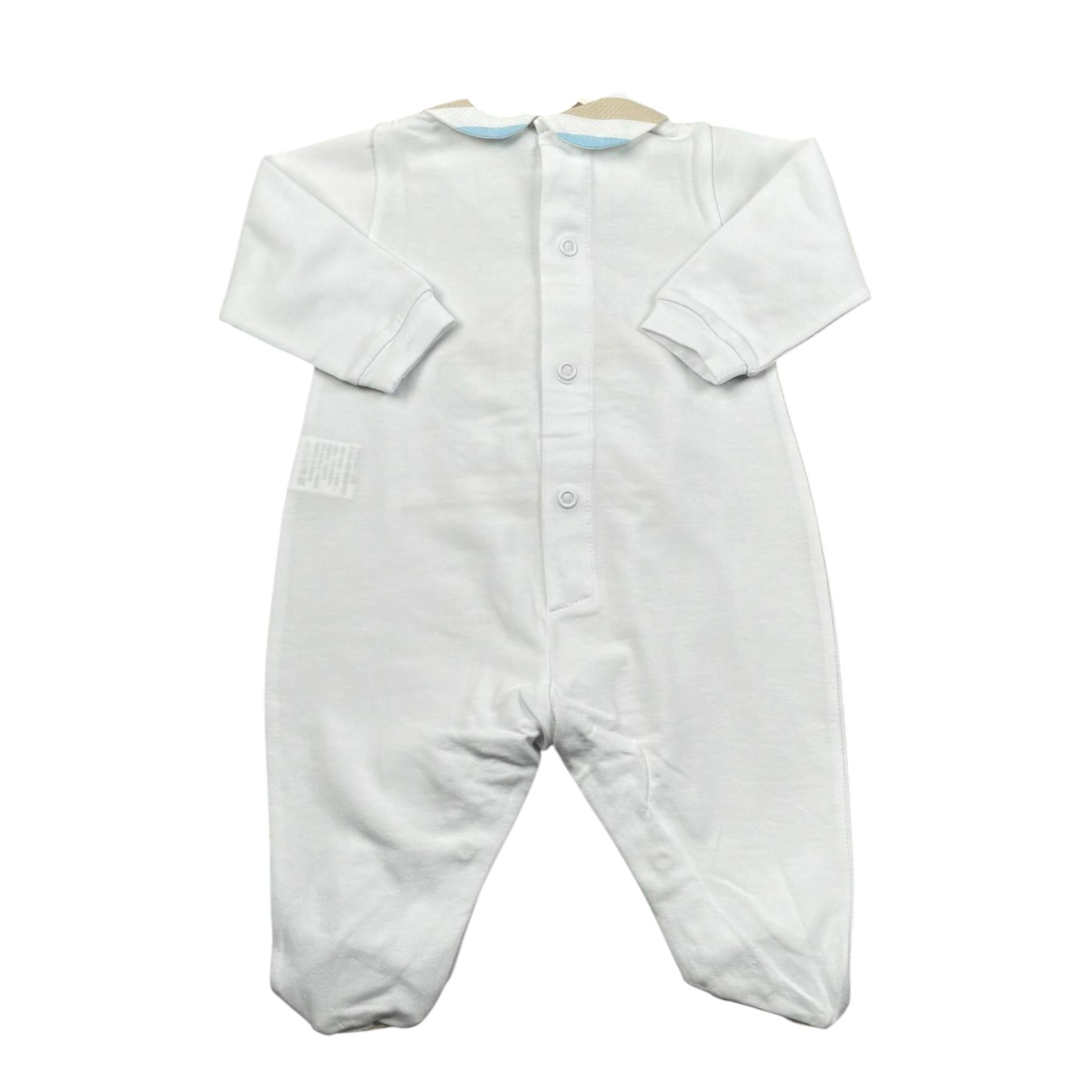 Marlu' Tutina Tinta Unita con Stampa per Neonato EL6014 BIANCO MARLU' 