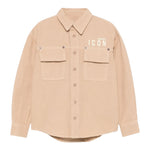 DSQUARED2 camicia manica lunga tinta unita con logo Beige per Bambino DQ2670 BEIGE DSQUARED2 