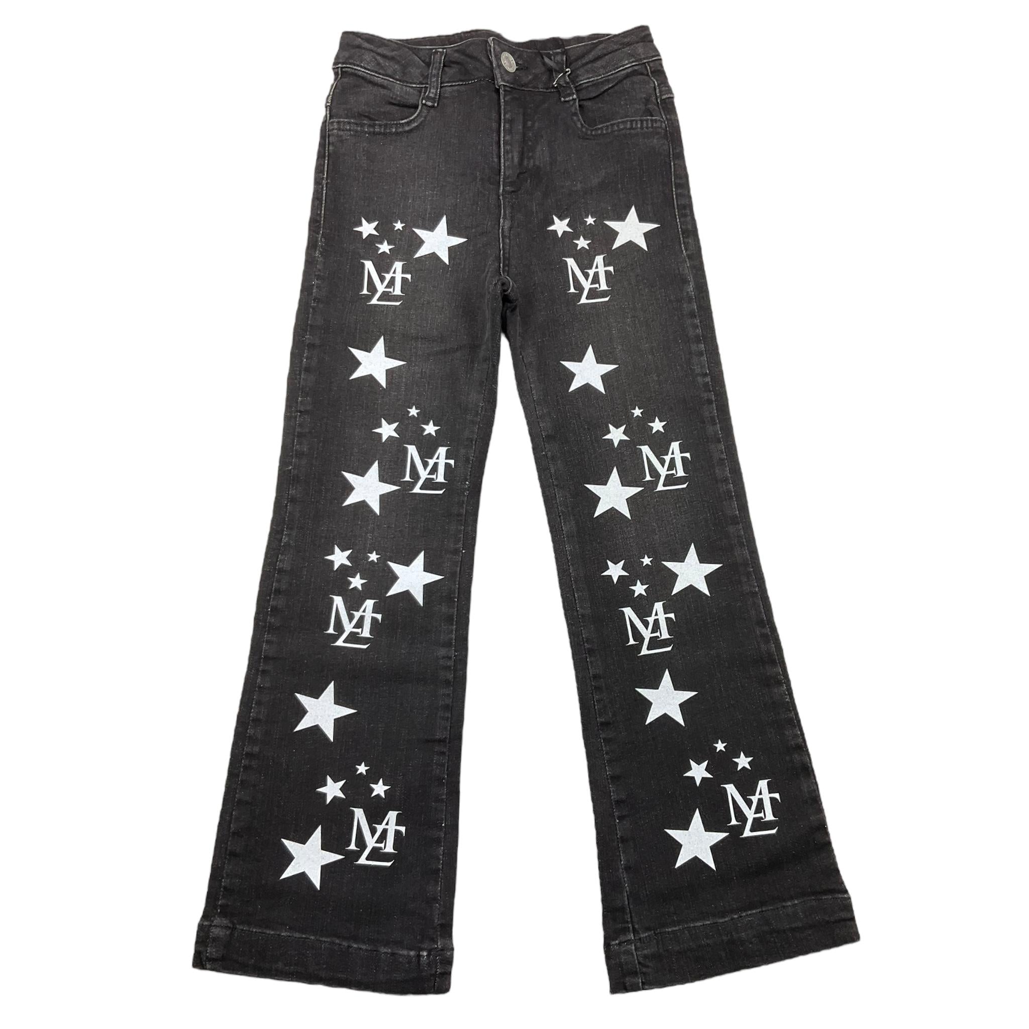 MARC ELLIS jeans tinta unita modello zampa con stampa Nero per Bambina JMJPT15468 NERO MARC ELLIS 