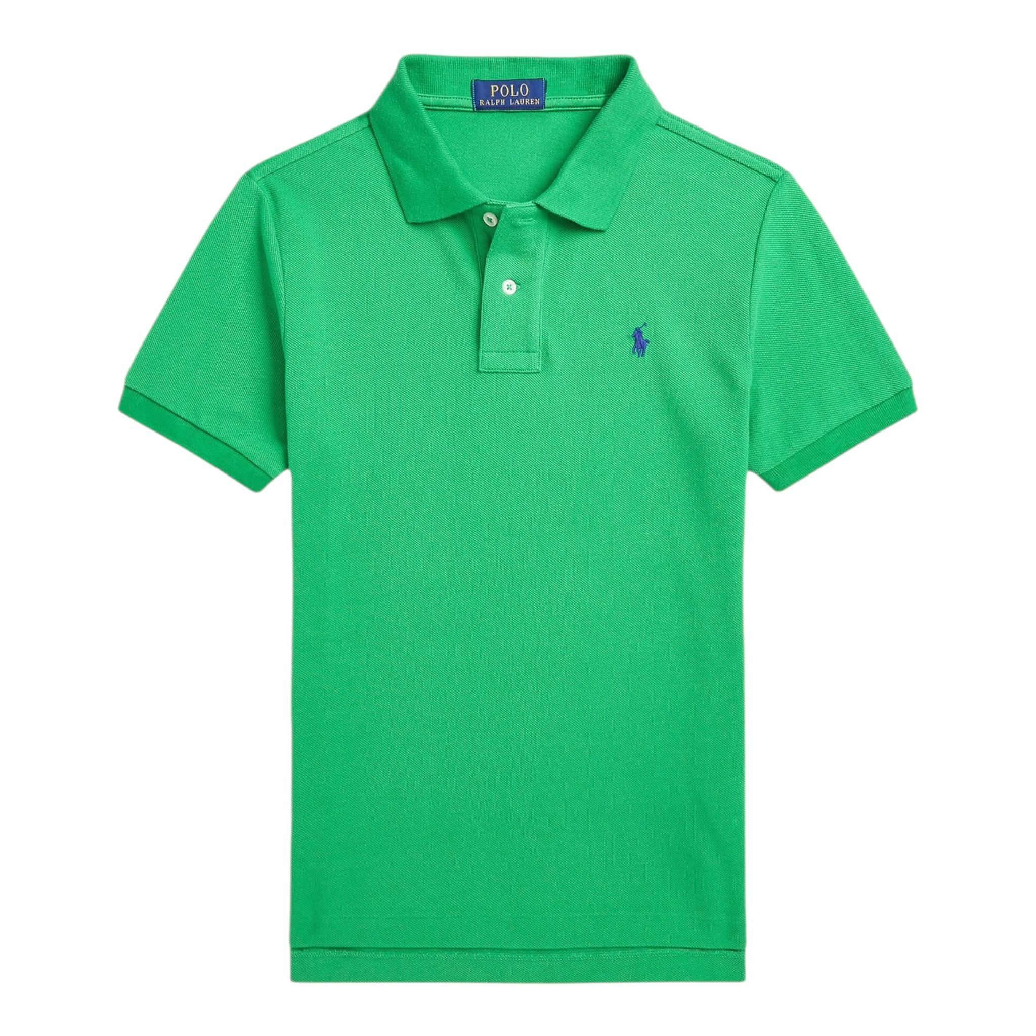 Ralph Lauren Polo Mezza Manica Tinta Unita per Bambino 322703632183J VERDE RALPH LAUREN 
