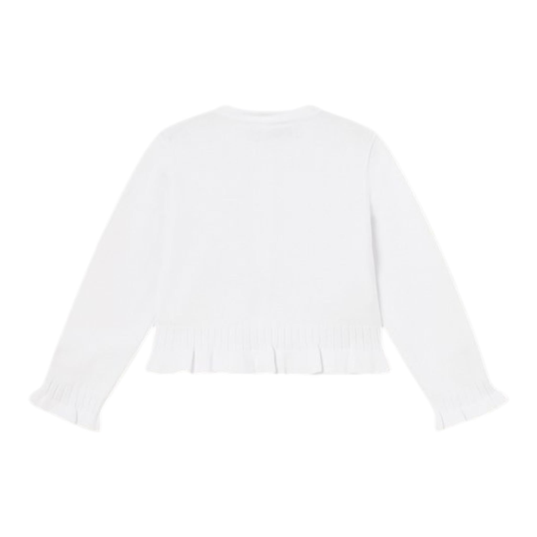 Mayoral Cardigan Tinta Unita con Ricami per Neonata 1383 BIANCO MAYORAL 