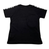 Disclaimer T-Shirt Tinta Unita Con Stampa In Contrasto Nero Per Bambino