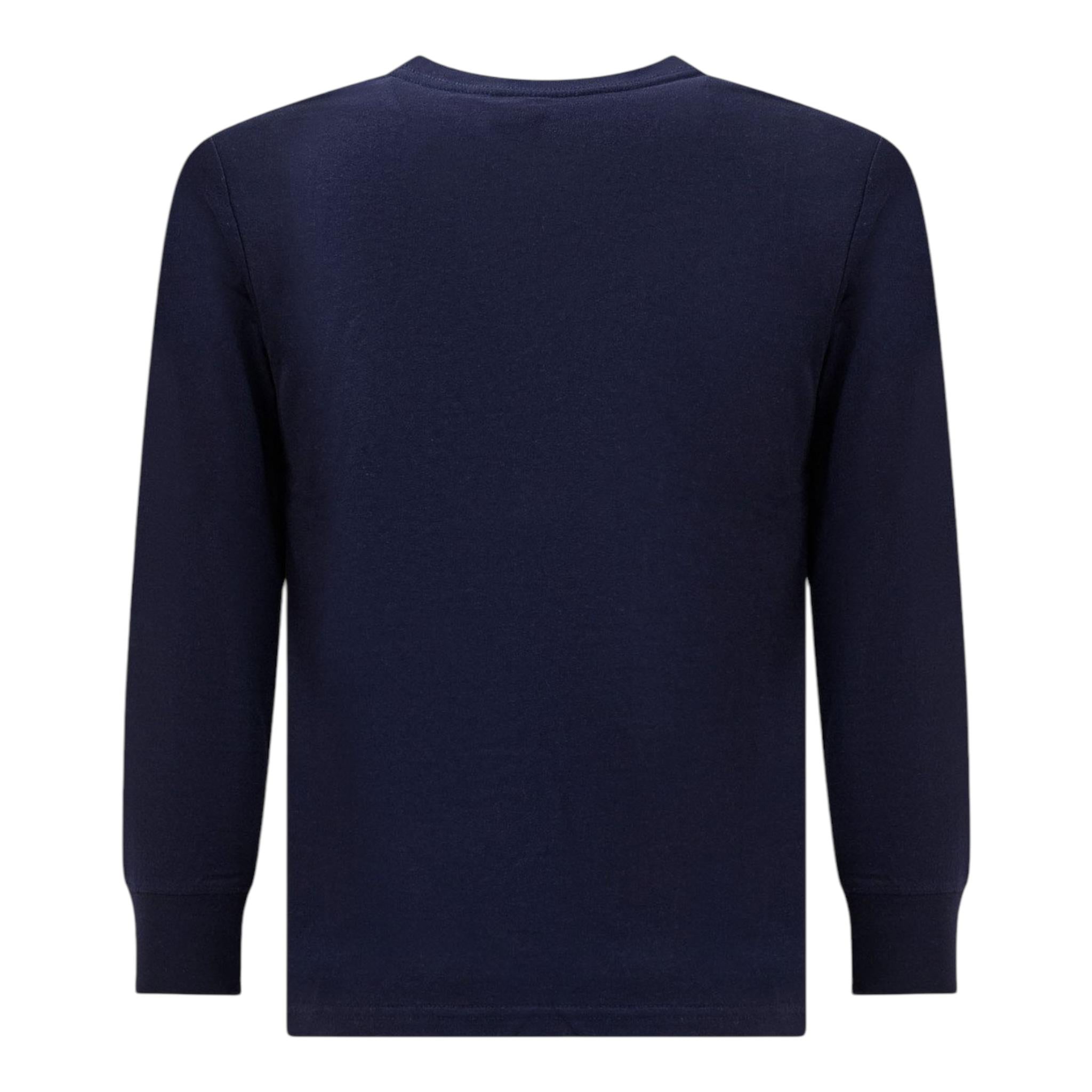 RALPH LAUREN shirt girocollo tinta unita con polsini Blu per Bambino 322843804002 BLU RALPH LAUREN 