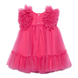 Abel & Lula Abito Mezza Manica Tinta Unita In Tulle per Neonata 502992X FUXIA ABEL & LULA 