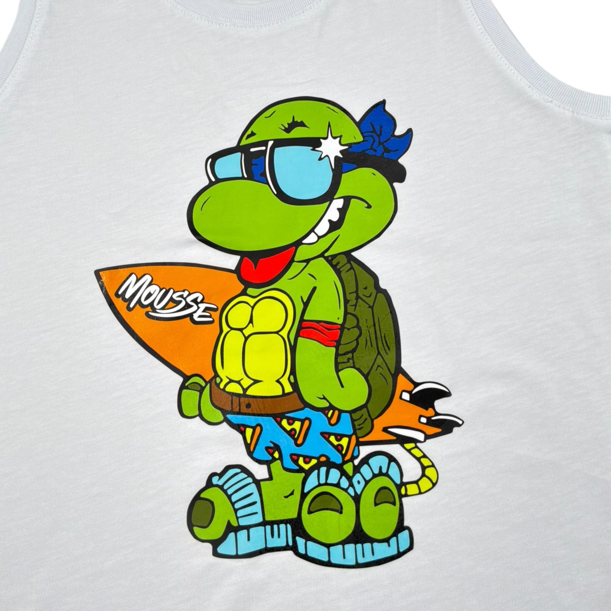 Mousse Canotta Tinta Unita con Stampa per Bambino NINJASURFF BIANCO MOUSSE 