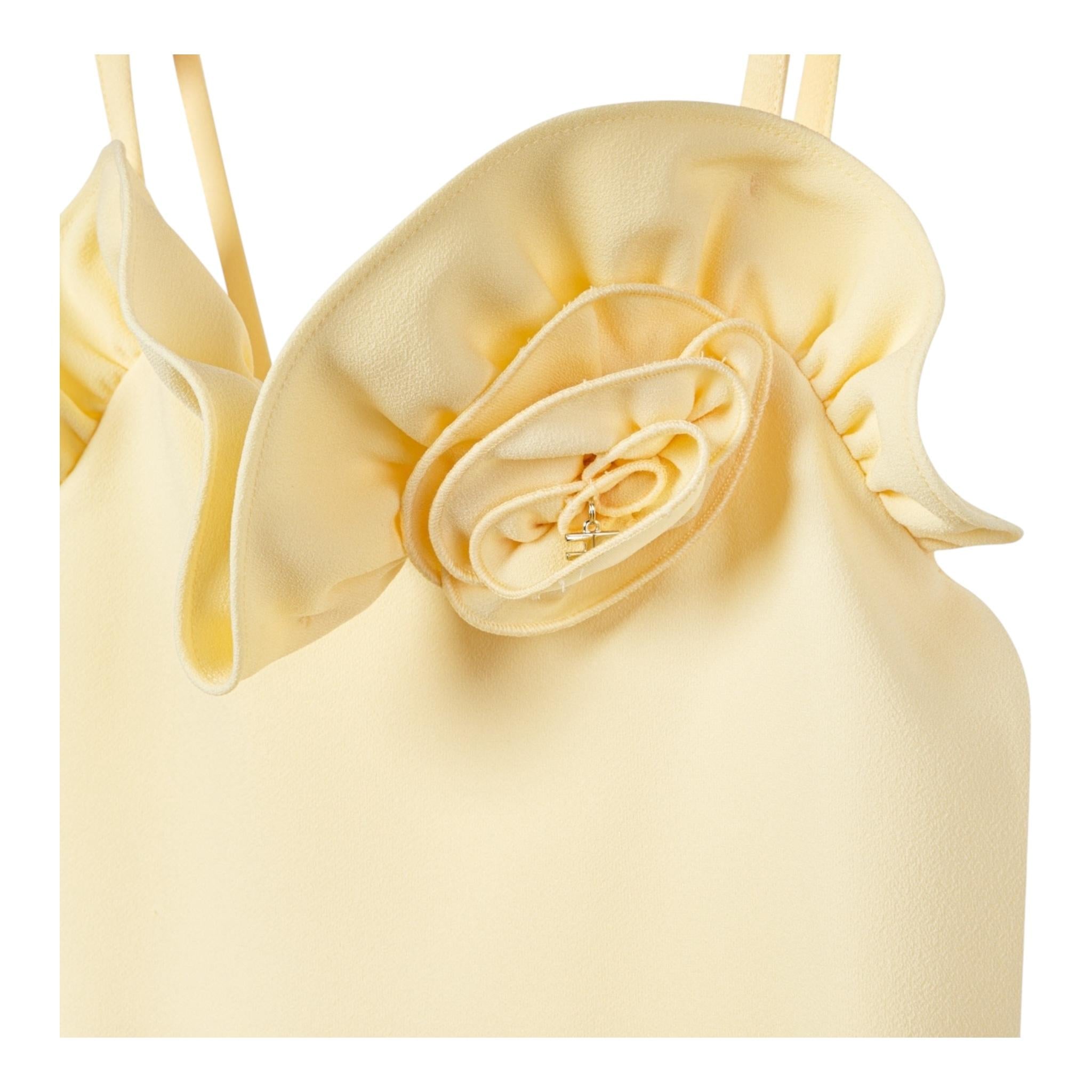 Elisabetta Franchi Abito A Bretelle Tinta Unita con Applicazioni per Bambina EFAB604 GIALLO ELISABETTA FRANCHI 