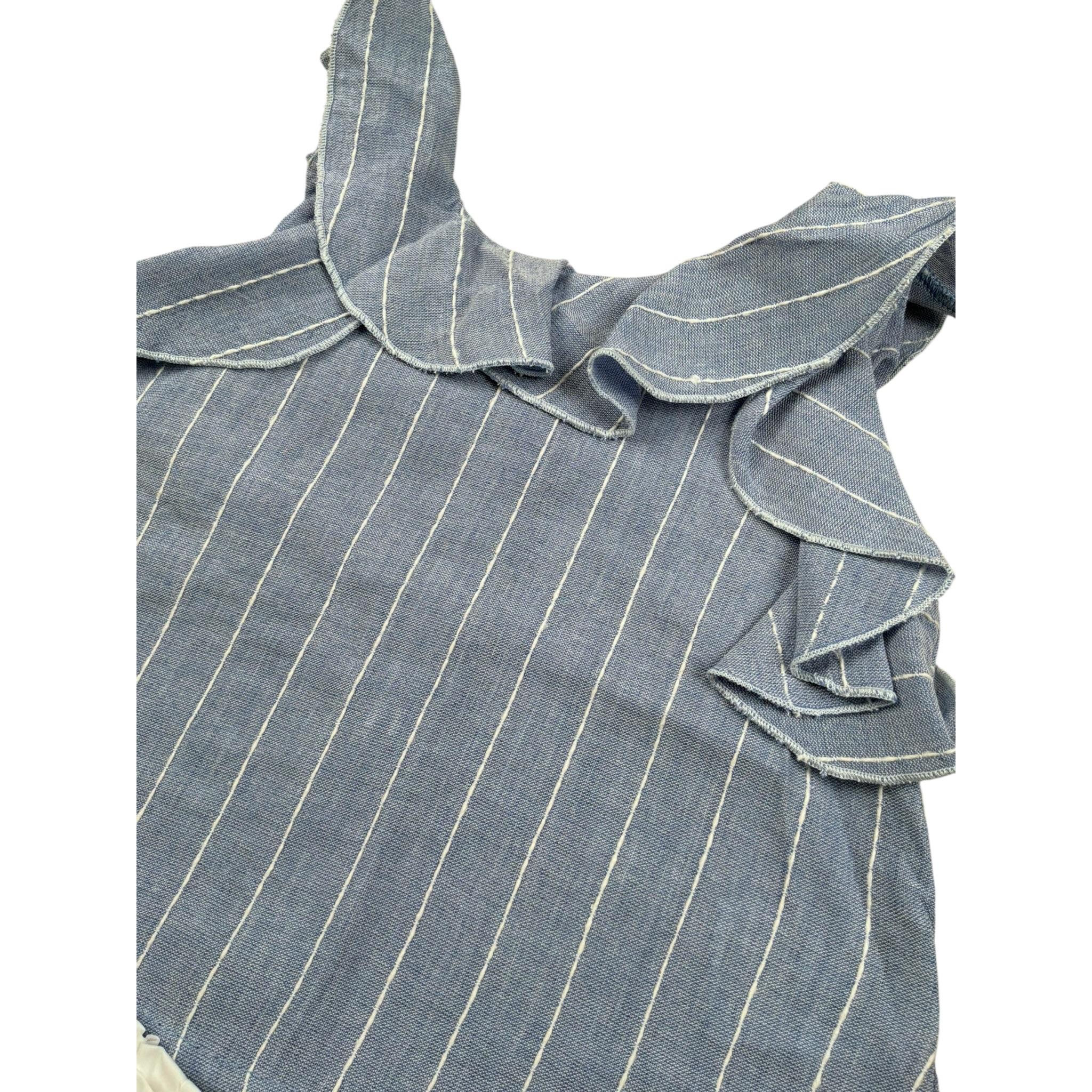 Lalalu' Completo 2 Pezzi Short-Top Bicolore per Neonata CCTL012P BIANCO/AZZURRO LALALU' 