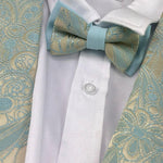 Notaro Of Kids Completo 5 Pezzi Papillion-Camicia-Giacca-Gilet-Pantalone per Bambino BK2072 AZZURRO NOTARO OF KIDS 