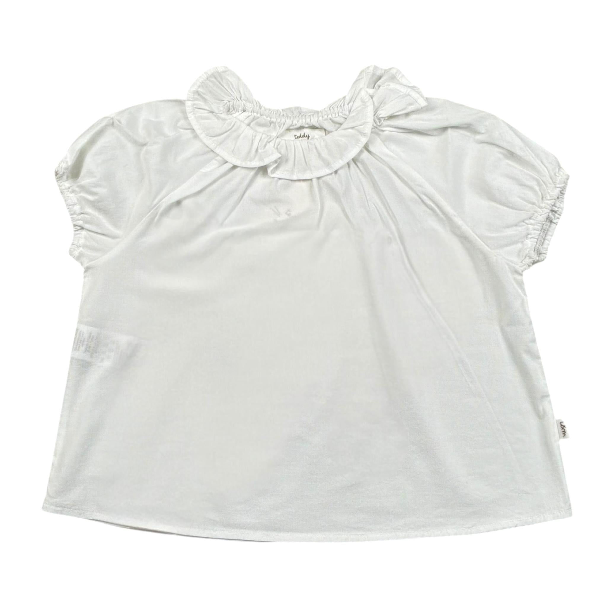 Teddy E Minou Camicia Mezza Manica Tinta Unita per Neonata E25CI008C6039X BIANCO TEDDY E MINOU 