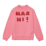 MARNI felpa tinta unita girocollo con stampa Rosa per Neonata M01002 ROSA MARNI 