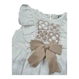 Marlu' Pagliaccetto Mezza Manica Tinta Unita con Ricami per Neonata EB2923 BIANCO MARLU' 