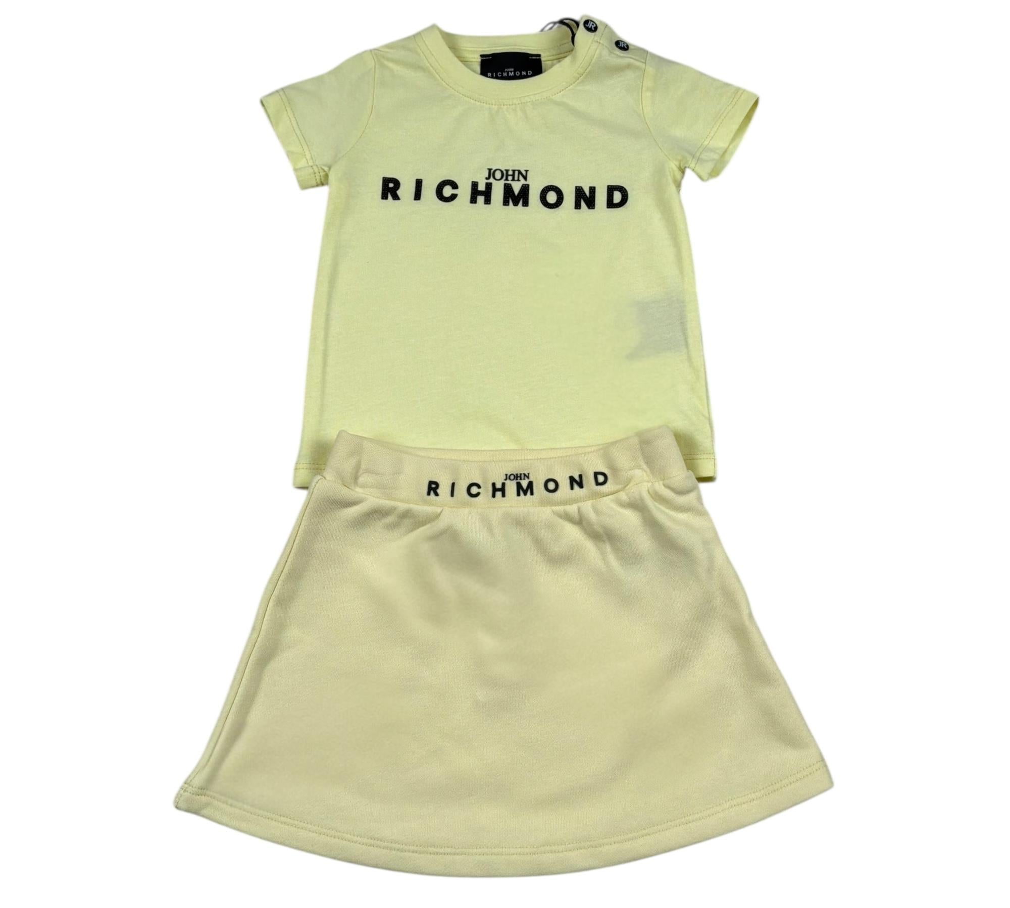 John Richmond Completo 2 Pezzi T-Shirt-Gonna Tinta Unita per Neonato RIP26043CJ GIALLO JOHN RICHMOND 
