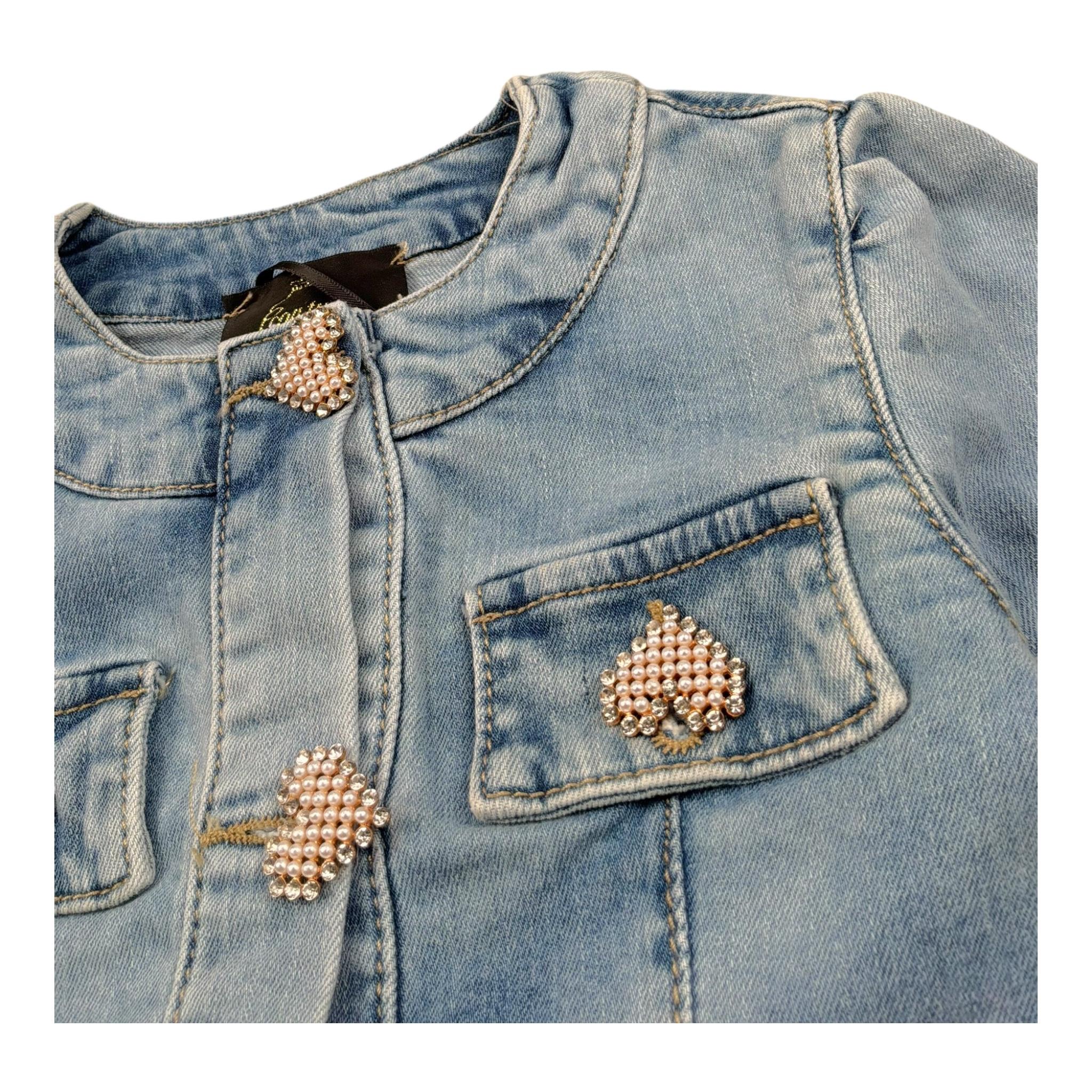 Fun & Fun Giubbino In Denim Modello Crop per Bambina FNCBJK16530J BLU FUN & FUN 